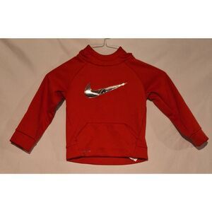 Nike Silver Swoosh Toddler Boy Dri-Fit Pullover Hoodie Red Size‎ 3T
